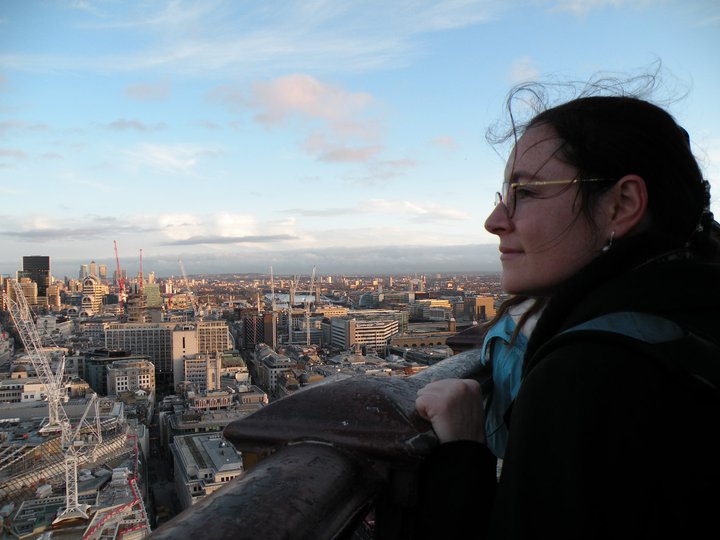 Taryn looking out over London from the top of St Paul's cathedral in London. 2010